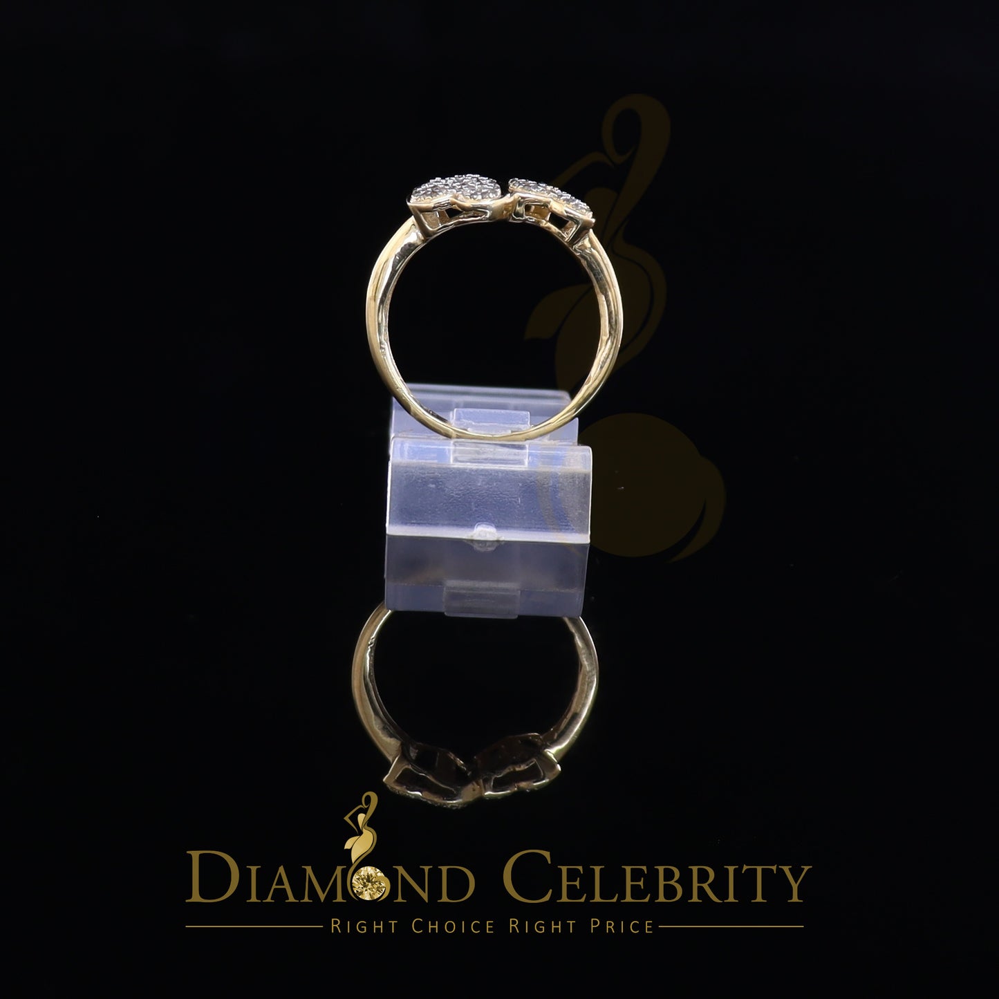 DiamondCelebritees Real Diamond 0.40 CT 925 Sterling SilverYellow Heart Shape Womens Ring Size7