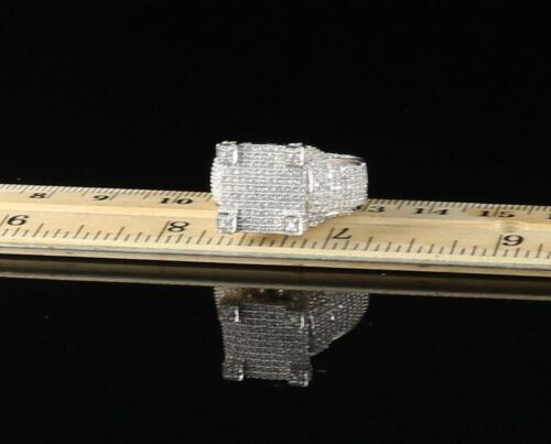 DiamondCelebritees 3.25ct Cubic Zirconia White 925 Silver Square Womens Engagement Ring Size 8