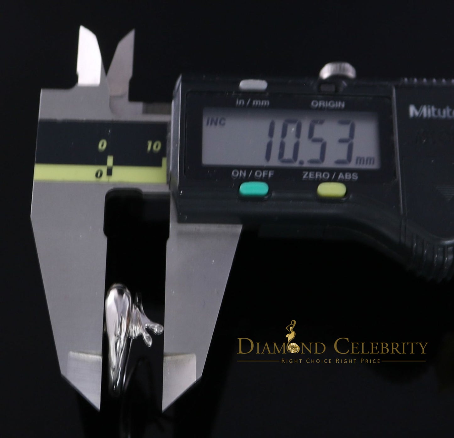 DiamondCelebritees Real 10 kt White Gold with 0.02 CT Genuine Diamond Cute Dolphin Ring Size 6.5