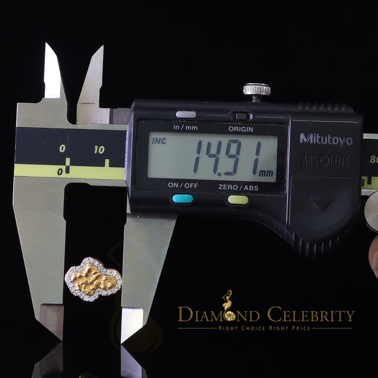 DiamondCelebritees 1.00ct Moissanite Yellow 925 Sterling Silver Women's Nugget Earrings