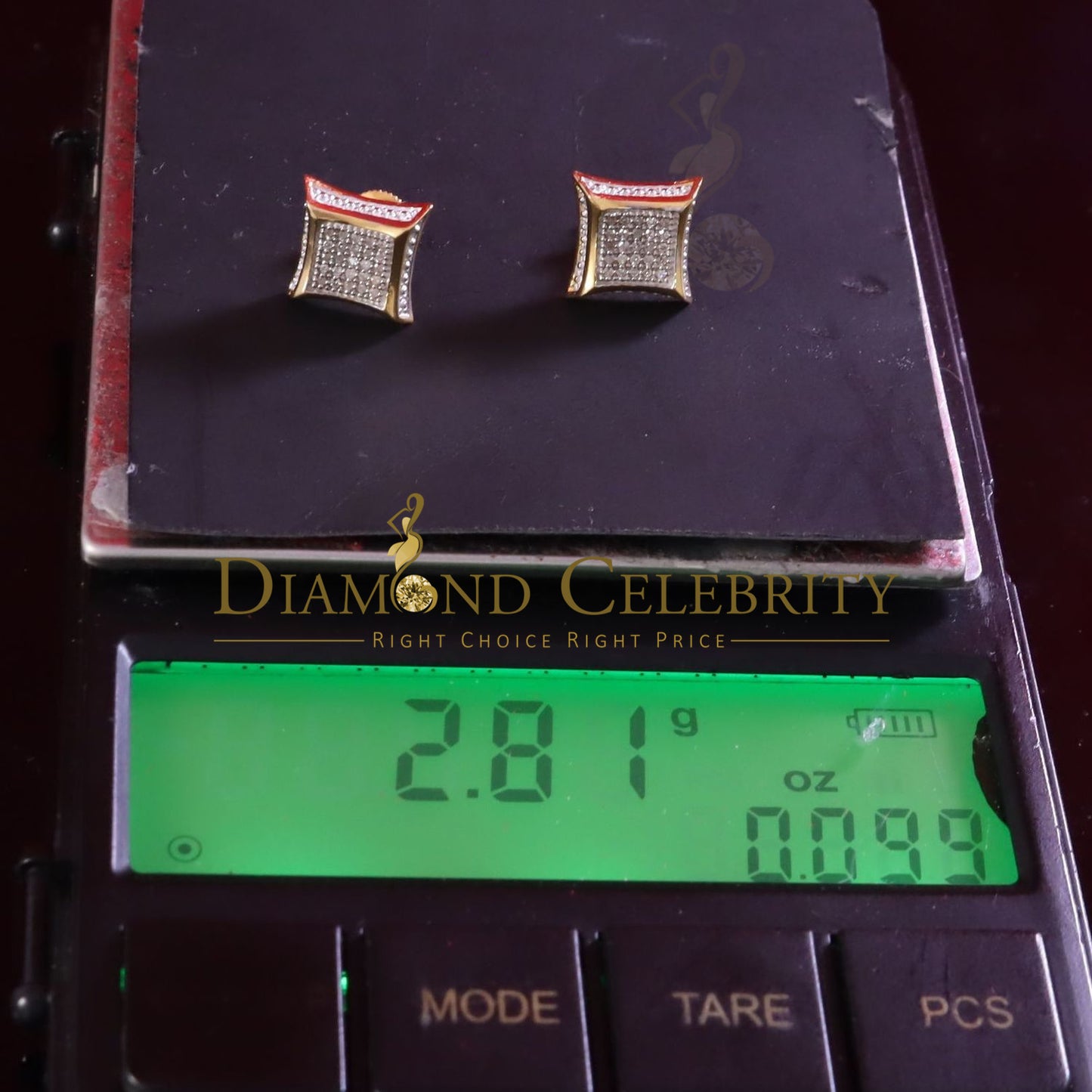 DiamondCelebritees10K Yellow Real Gold Stud Earring with Real 0.20ct Diamond earrings
