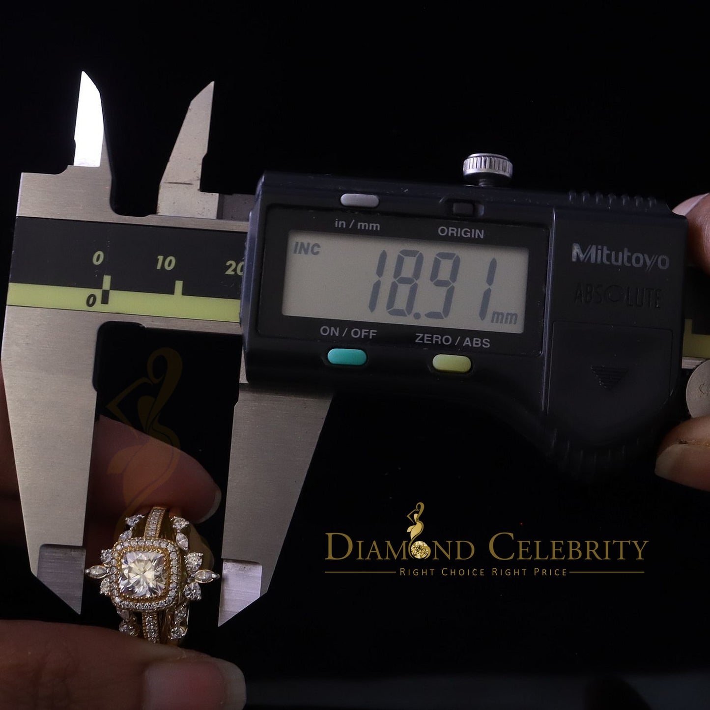 DiamondCelebritees Enhancer Guard Wrap Insert Cushion Moissanite 1.75ct VVS D Yellow Silver RingSZ7