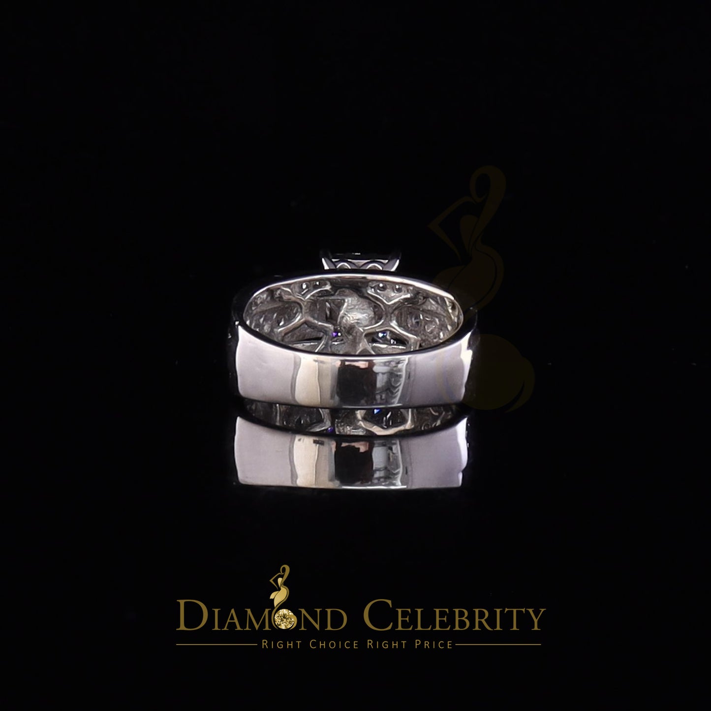 DiamondCelebritees 3.20ct White Cubic Zirconia 925 Silver Cinderella Womens Engagement Ring SZ 8