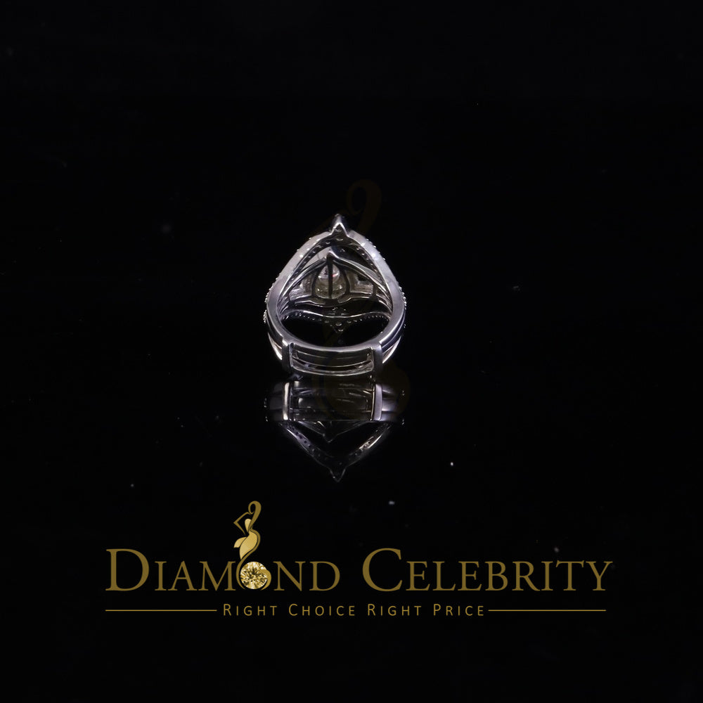 DiamondCelebritees White Silver1.75ct VVS D Pear 925 Moissanite Enhancer Guard Wrap Insert Ring SZ7