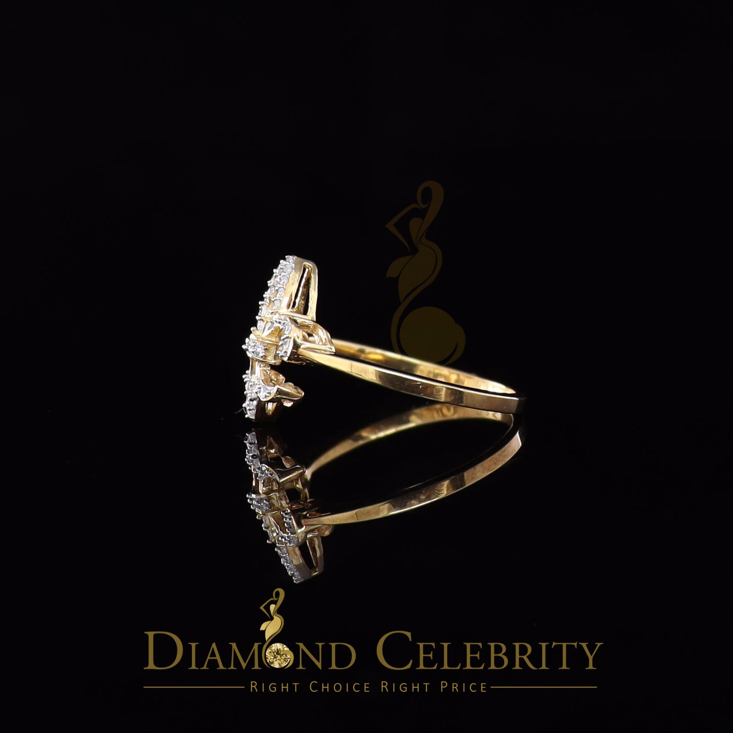 DiamondCelebritees 0.30ct Cubic Zirconia Yellow 925 Sterling Silver Saints Womens Gifts Ring Size 7