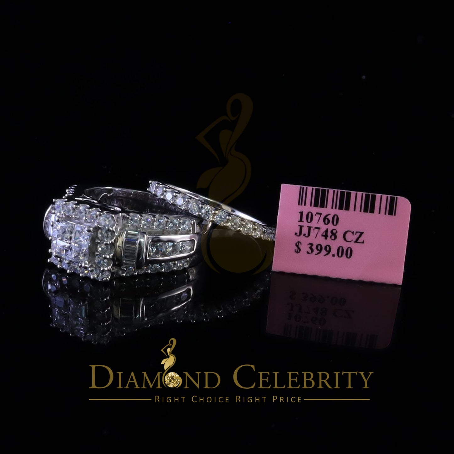 DiamondCelebritees 925 Sterling White 5.00ct Cubic Zirconia Silver Wedding Fashion Womens Ring SZ 7