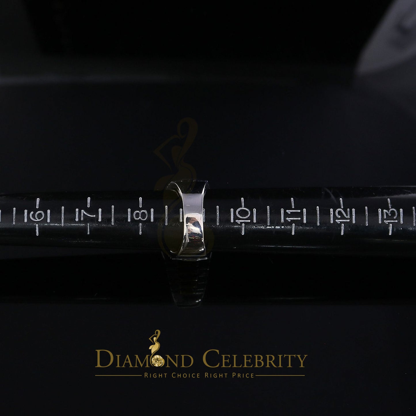 DiamondCelebritees 0.50ct Real Diamond Men's Sterling White Silver Two Tone Wide White Ring SZ 9