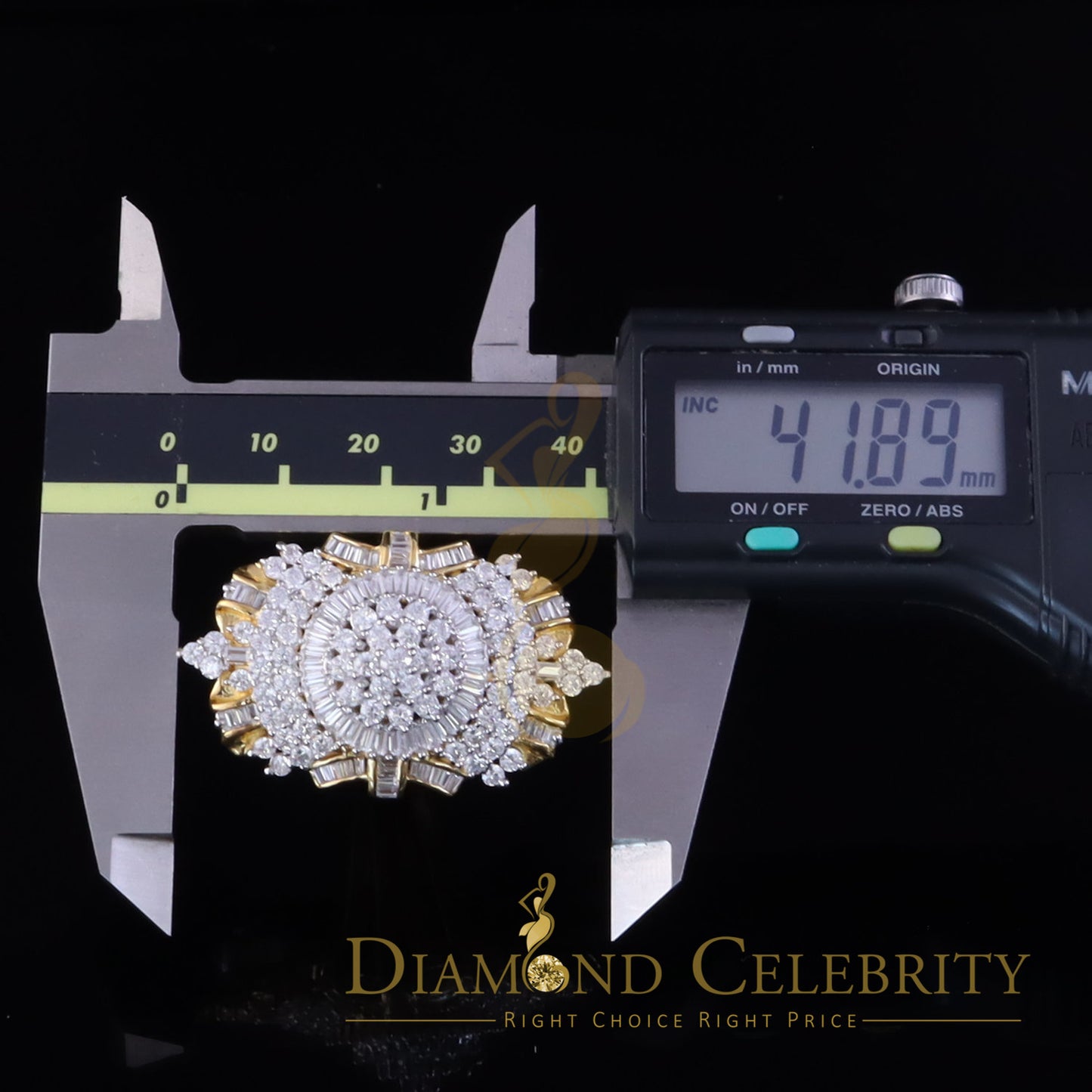 DiamondCelebritees 11.00ct Cubic Zirconia 925 Sterling Silver Yellow Cocktail Womens Ring Size 9