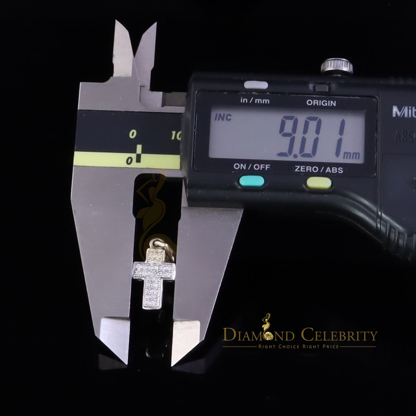 DiamondCelebritees Beautiful CROSS Shape Sterling Silver Pendant with 0.26ct Cubic Zirconia Stone