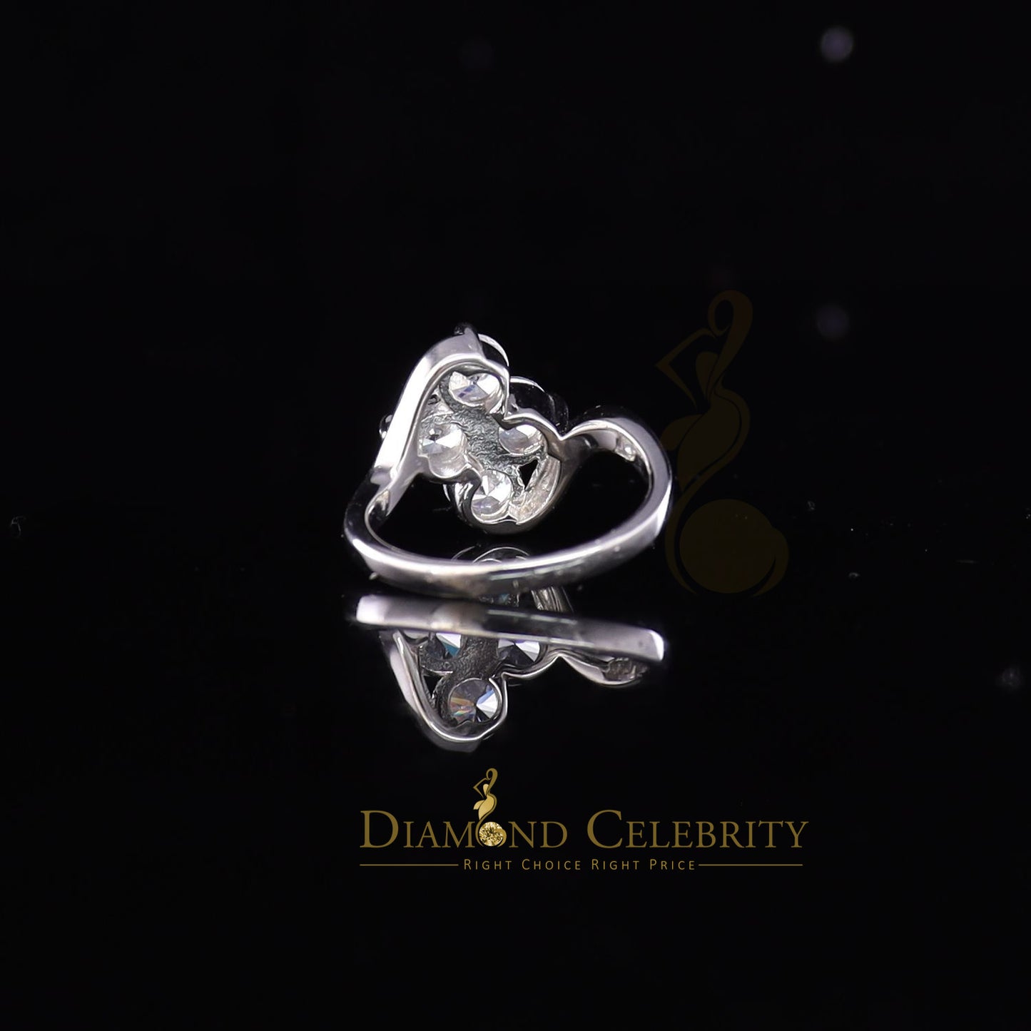 DiamondCelebritees 925 White Silver 1.25ct Cubic Zirconia 4 Stone Engagement Womens Ring Size 7