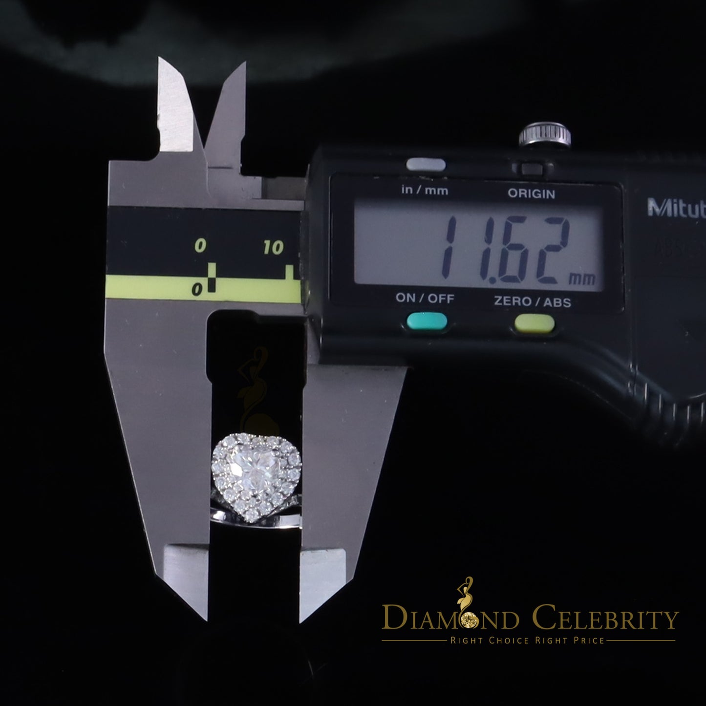 DiamondCelebritees Heart Shape 1.66ct VVS D clr Moissanite Women Silver White Bridal Ring Size 7