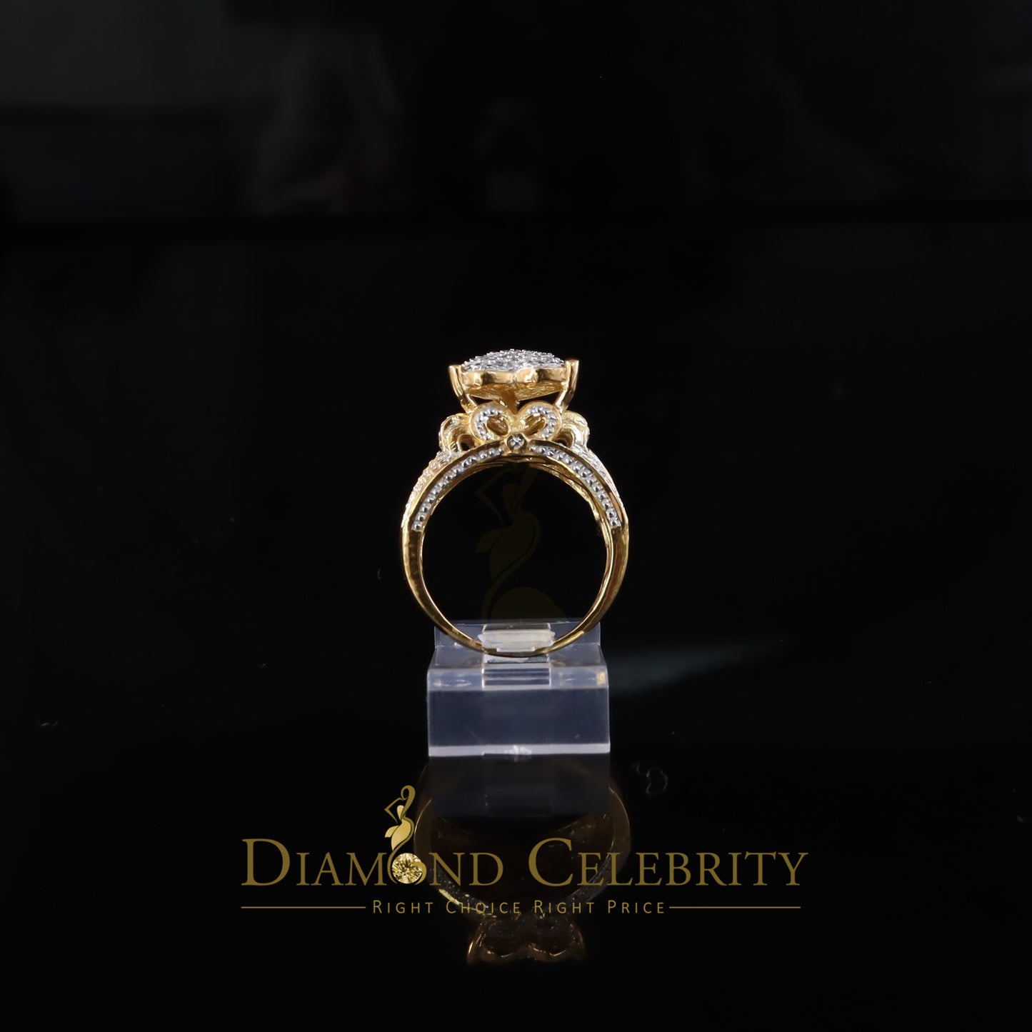 DiamondCelebritees Yellow Promise Heart Real Diamond 0.20ct 925 Sterling Silver Womens Ring Size 7