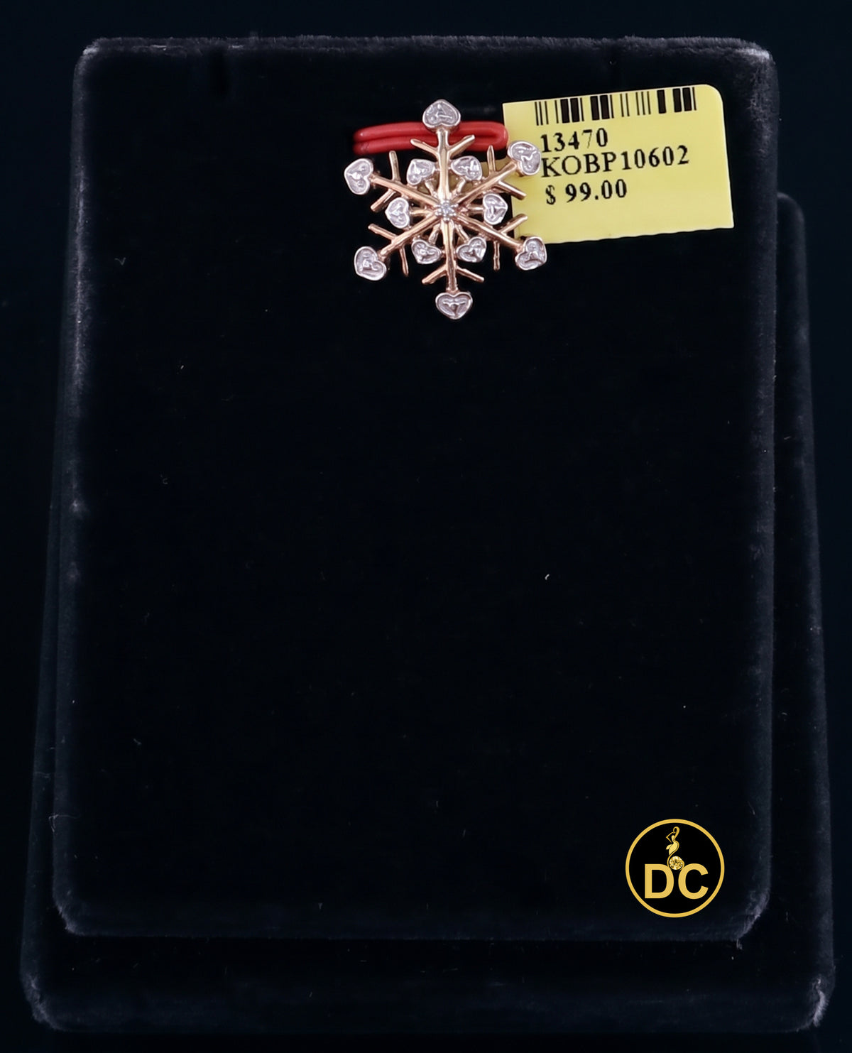 DiamondCelebritees 925 Sterling Silver Genuine 0.01ct Diamond Snowflake Cluster Pendant Necklace