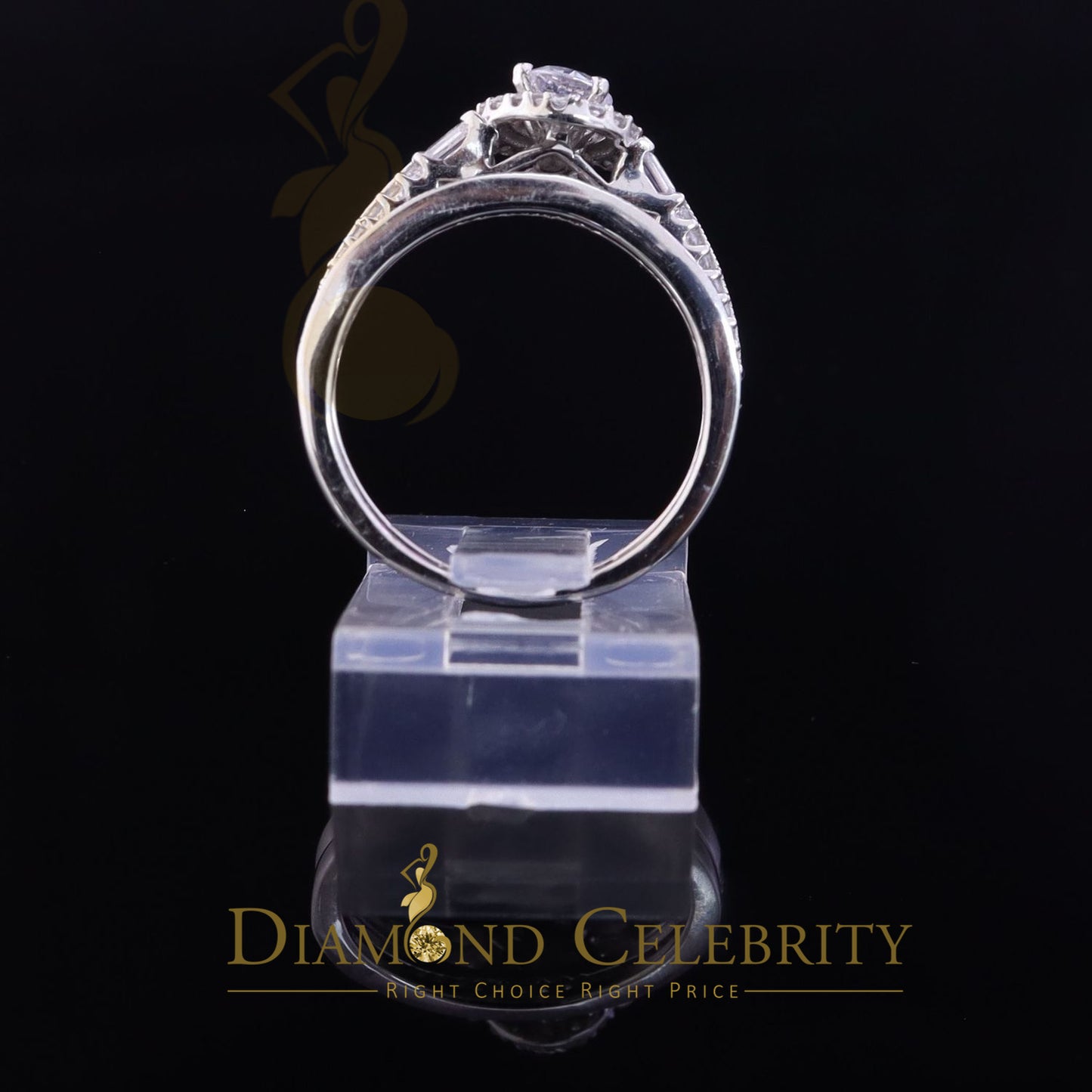 DiamondCelebritees 1.75ct Cubic Zirconia 925 White Silver Men;s/Womens Round Bridal Ring Size 7