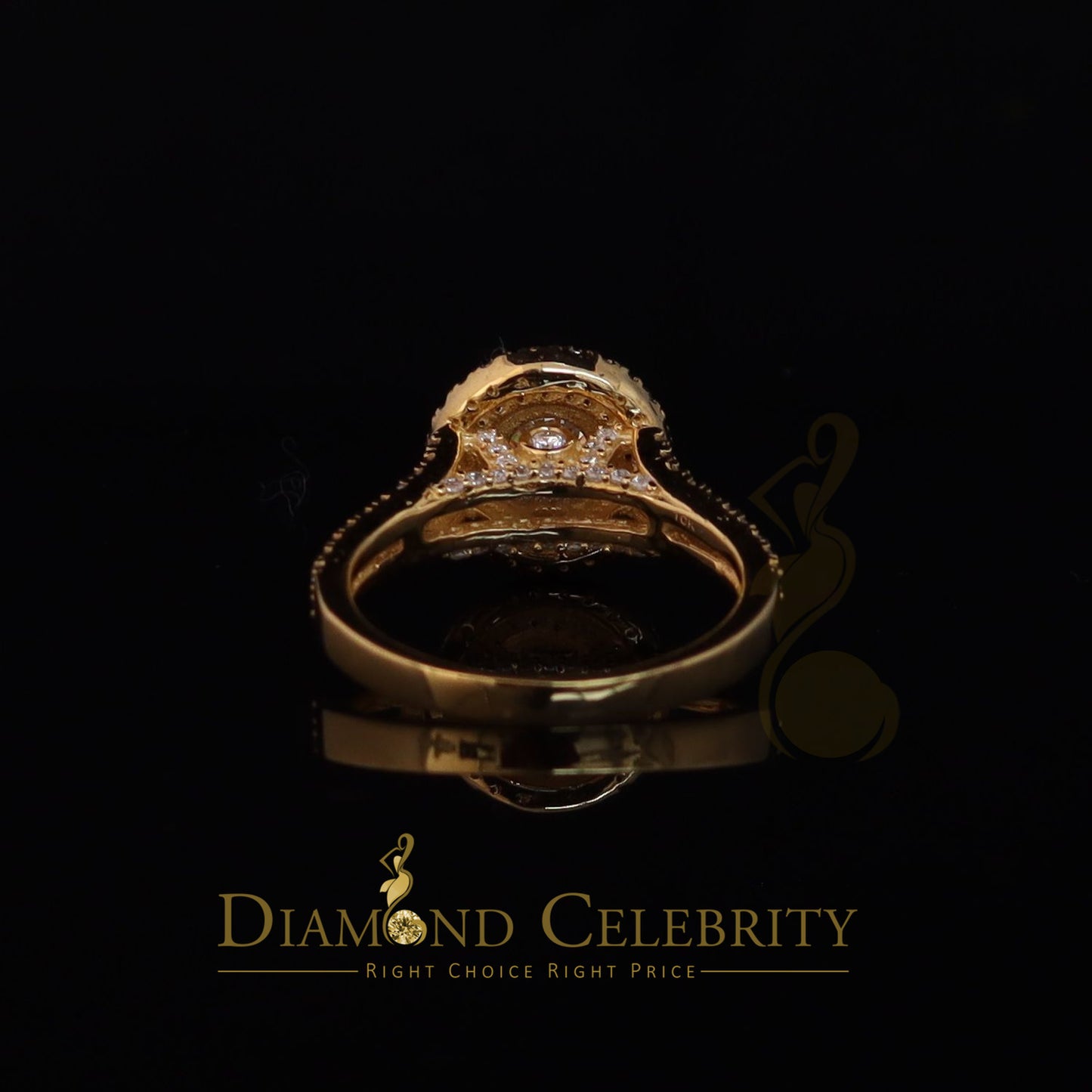 King Of Blings 10K Yellow Gold 2.00CT VVS/ D Color Round Solitaire Moissonite Womens Ring S/7
