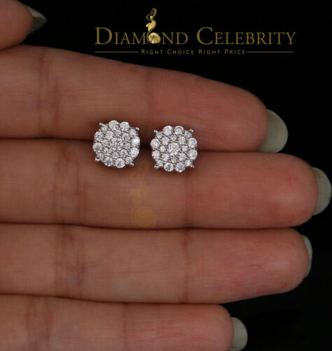 DiamondCelebritees 925 Sterling White Silver 1.22ct Cubic Zirconia Round Women's Stud Earrings