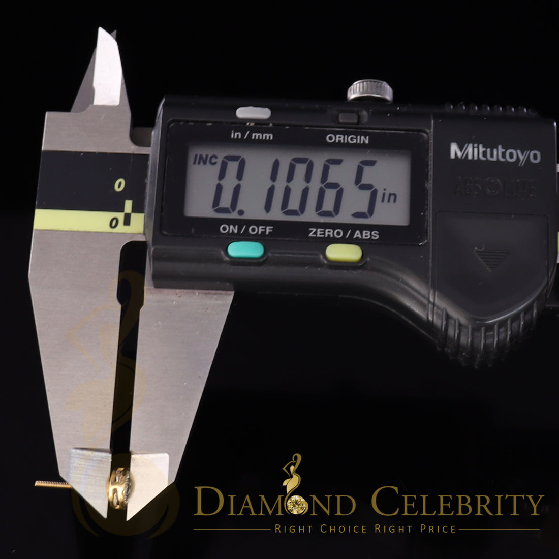 DiamondCelebriteesMen's 10K Real Yellow Gold with Real 0.05ct Diamond Round Stud Earring for Women