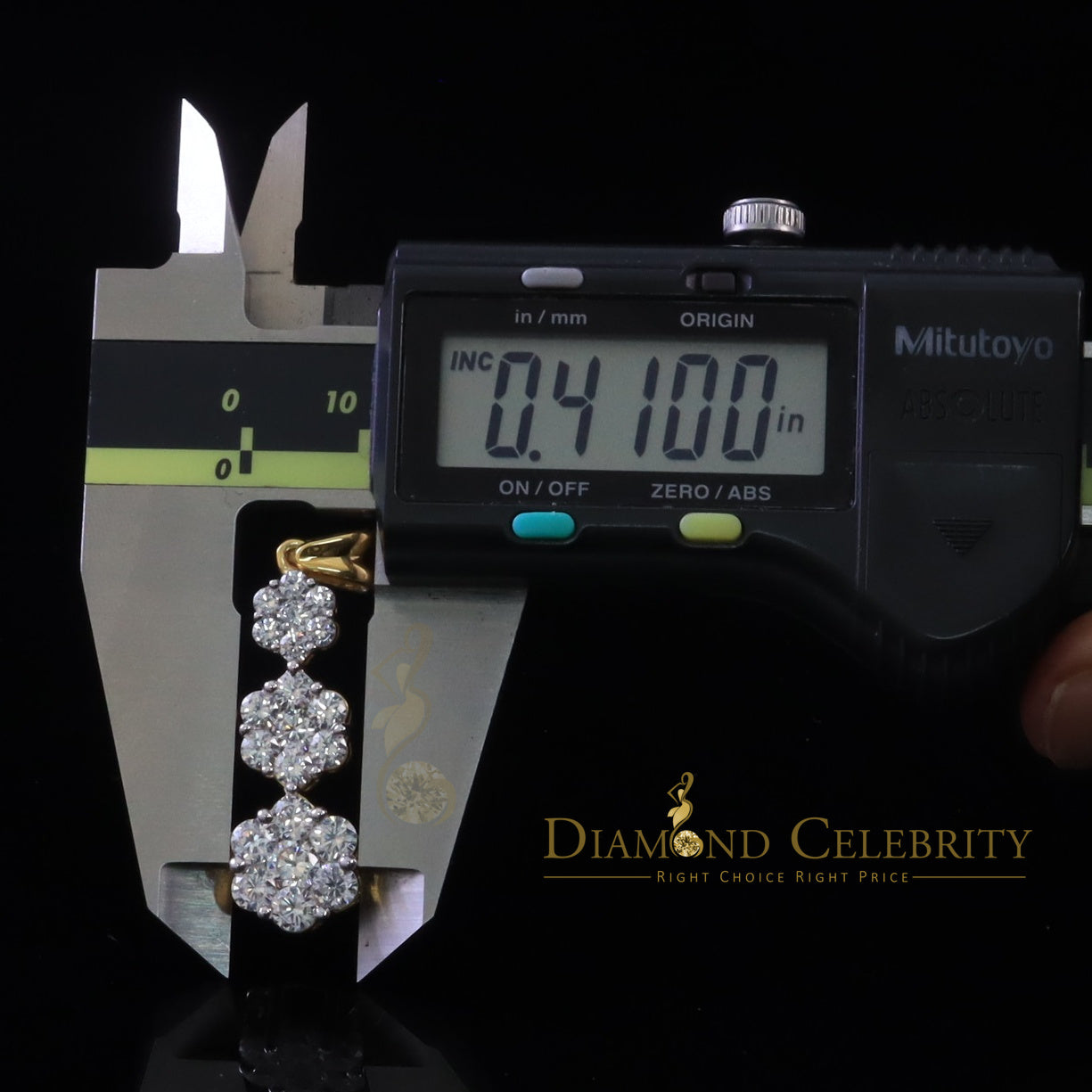 DiamondCelebritees Tripple Flower Shape Yellow 925 Sterling Silver Pendant 5.83ct Cubic Zirconia