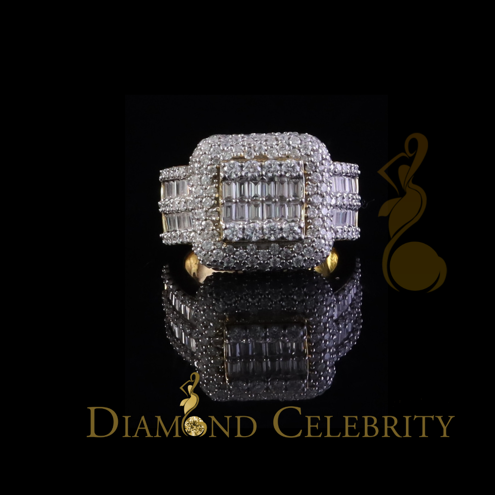 DiamondCelebritees Men's White 925 Silver 5.50ct VVS D Baguett Moissanite Square Pinky Ring Size 11