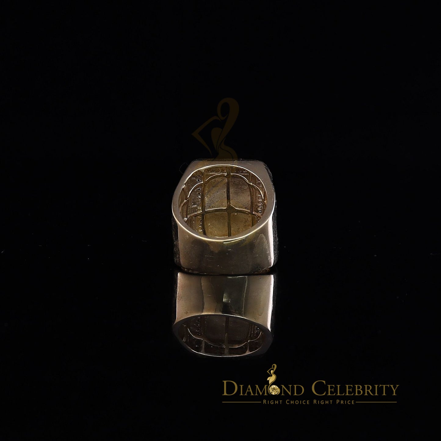Real 0.20CT Diamond Masonic 925 Yellow Sterling Silver Mens Engagement Ring SZ10