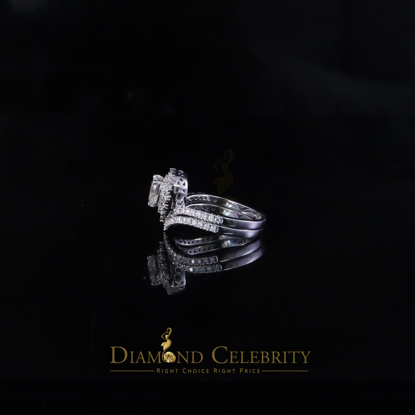 DiamondCelebritees Heart Shape 1.66ct VVS D clr Moissanite Women Silver White Bridal Ring Size 7