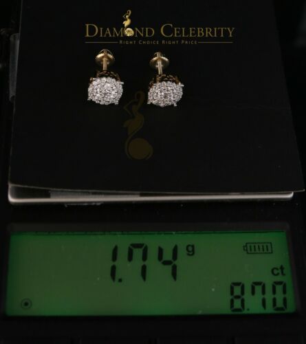 DiamondCelebritees 925 Yellow Sterling Silver 0.86ct Cubic Zirconia Round Women's Hip Hop Earrings