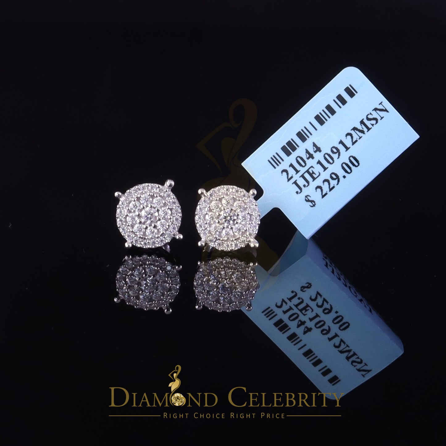 Diamondcelebritees Men's/Womens 925 Silver White 0.50ct VVS 'D' Moissanite Round Stud Earrings