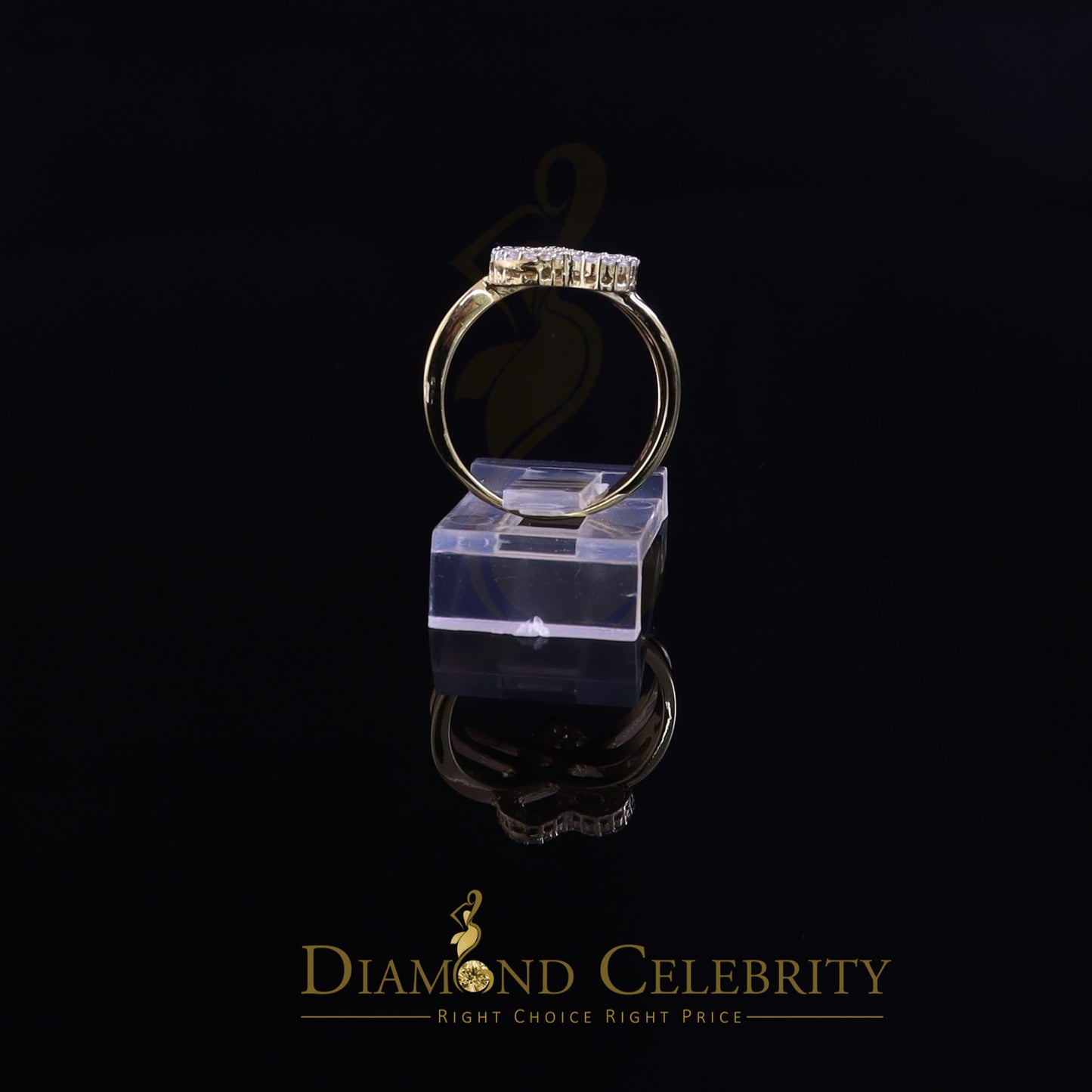 DiamondCelebritees 925 Silver 0.52ct Shiny Cubic Zirconia Yellow Heart Engagement Womens Ring SZ 7