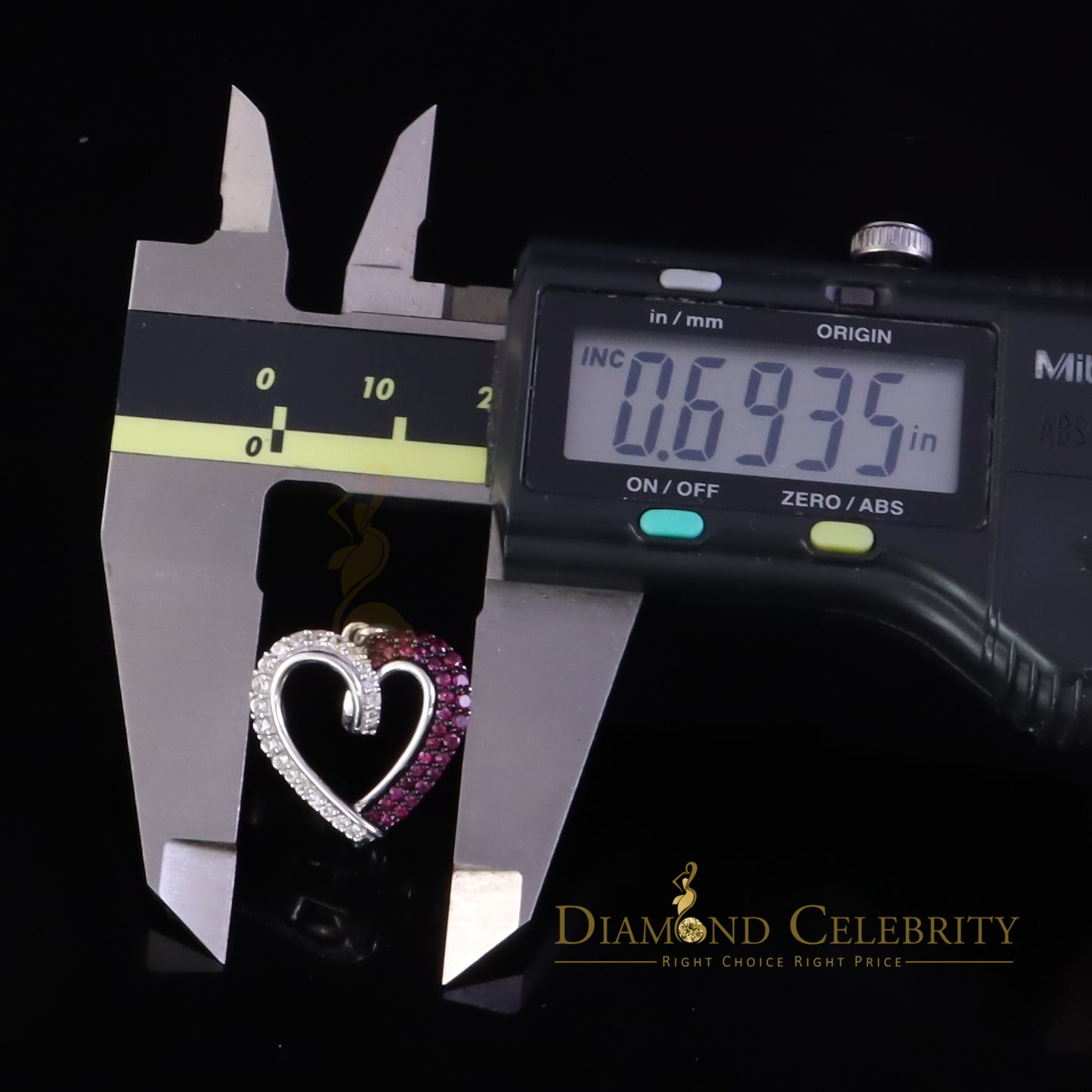 DiamondCelebritees Cubic Zircona ladies Heart Shape Pendant with 925 Sterling White Silver