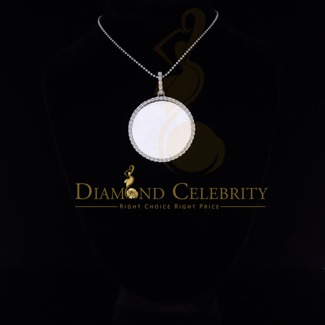 DiamondCelebritees Real 0.25ct Diamond 925 Sterling Silver 2" PICTURE Charm Fashion White Pendant