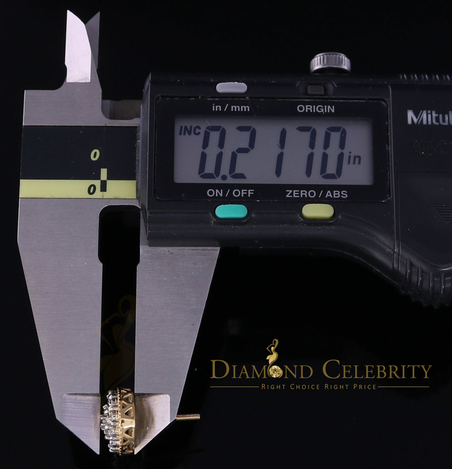 DiamondCelebritees10K Real Yellow Gold Real 0.25CT Diamond Men's/Women's Stud Micro Earring