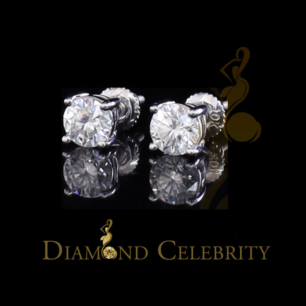 Diamondcelebritees Men's & Women Stud White 925 Silver 1.00ct VVS 'D' Moissanite Stud Stud Earrings