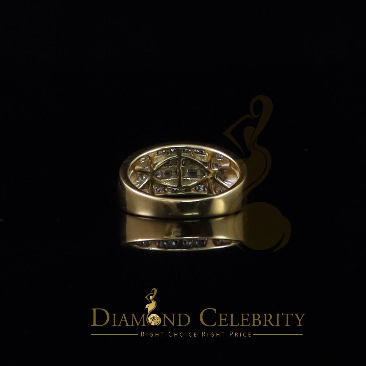 DiamondCelebritees 925 Sterling Silver Yellow 1.75ct Cubic Zirconia Women's/Men's Ring Size 10
