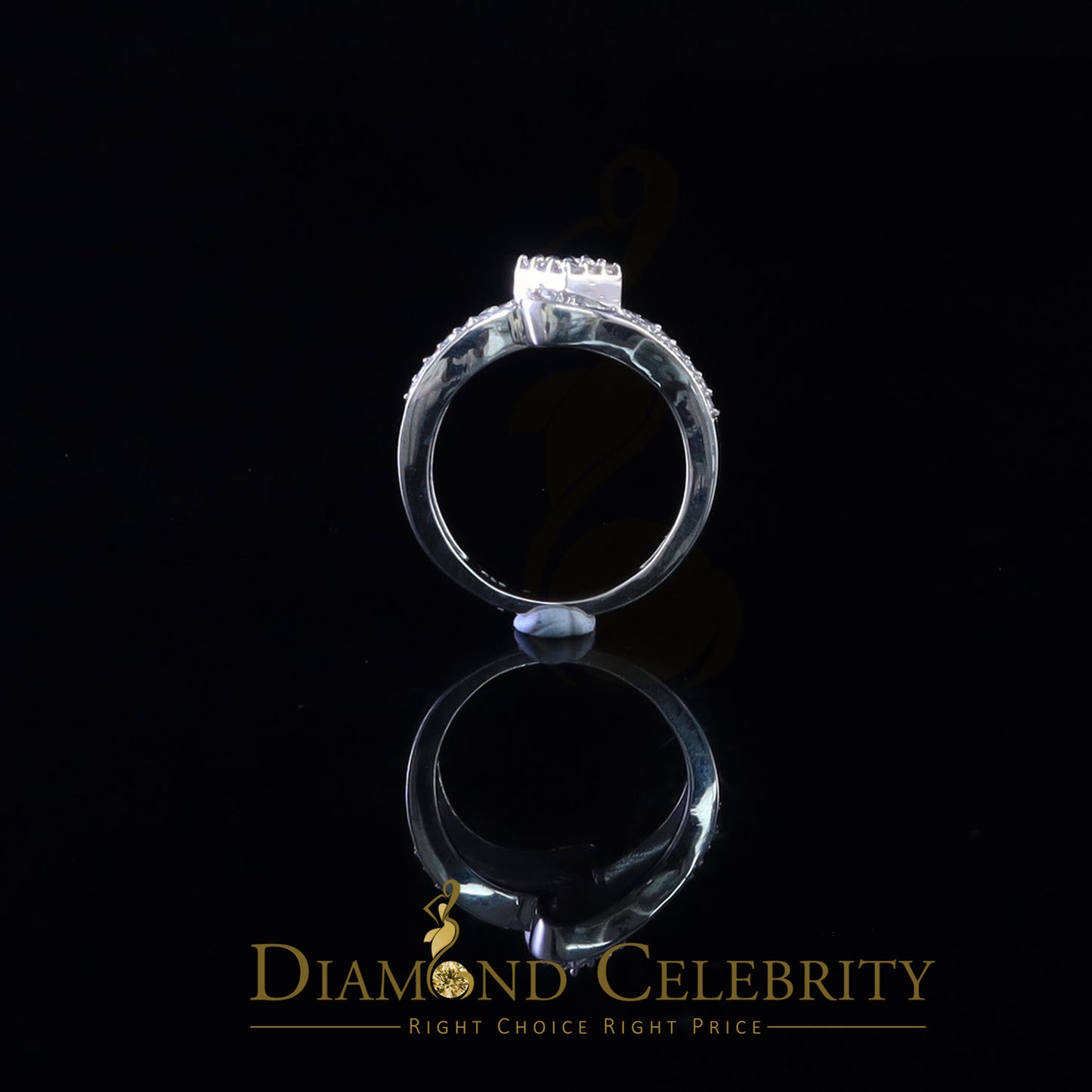 DiamondCelebritees 1.00ct 925 Sterling White Silver 'Z' Round Cubic Zirconia Womens Ring Size 7