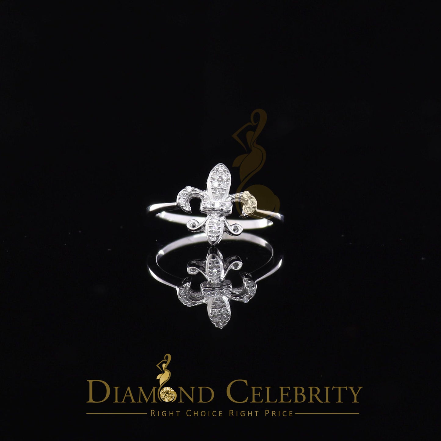 DiamondCelebritees 0.18ct Cubic Zirconia 925Sterling White Silver Saints Womens Fashion Ring Size 7