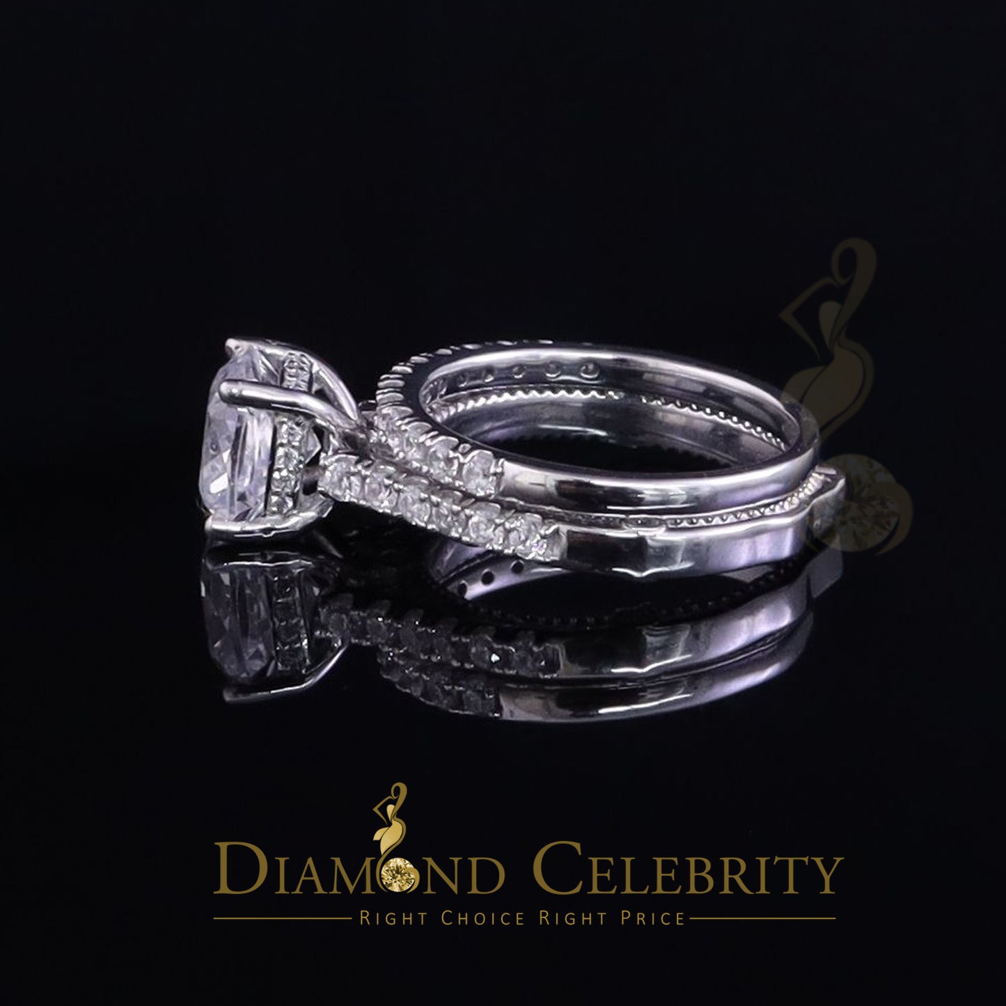 DiamondCelebritees 6.13 ct White Cubic Zirconia 925 Sterling Silver Bridal Fashion Womens Ring SZ 7