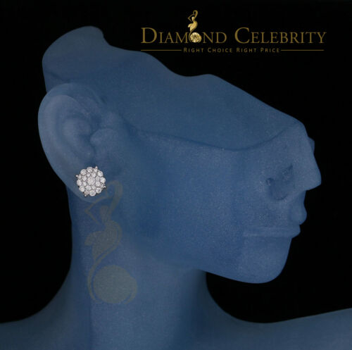 DiamondCelebritees 925 Sterling Yellow Silver 1.22ct Cubic Zirconia Round Women's Stud Earrings