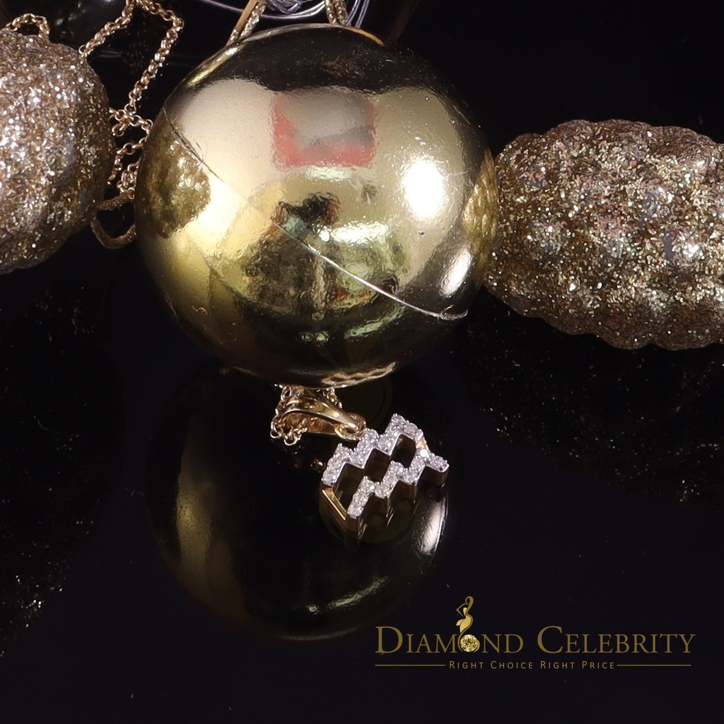 DiamondCelebritees 0.50ct Cubic ZirconiaYellow Silver AQUARIUS FEBRUARY Month Pendant Men & Women
