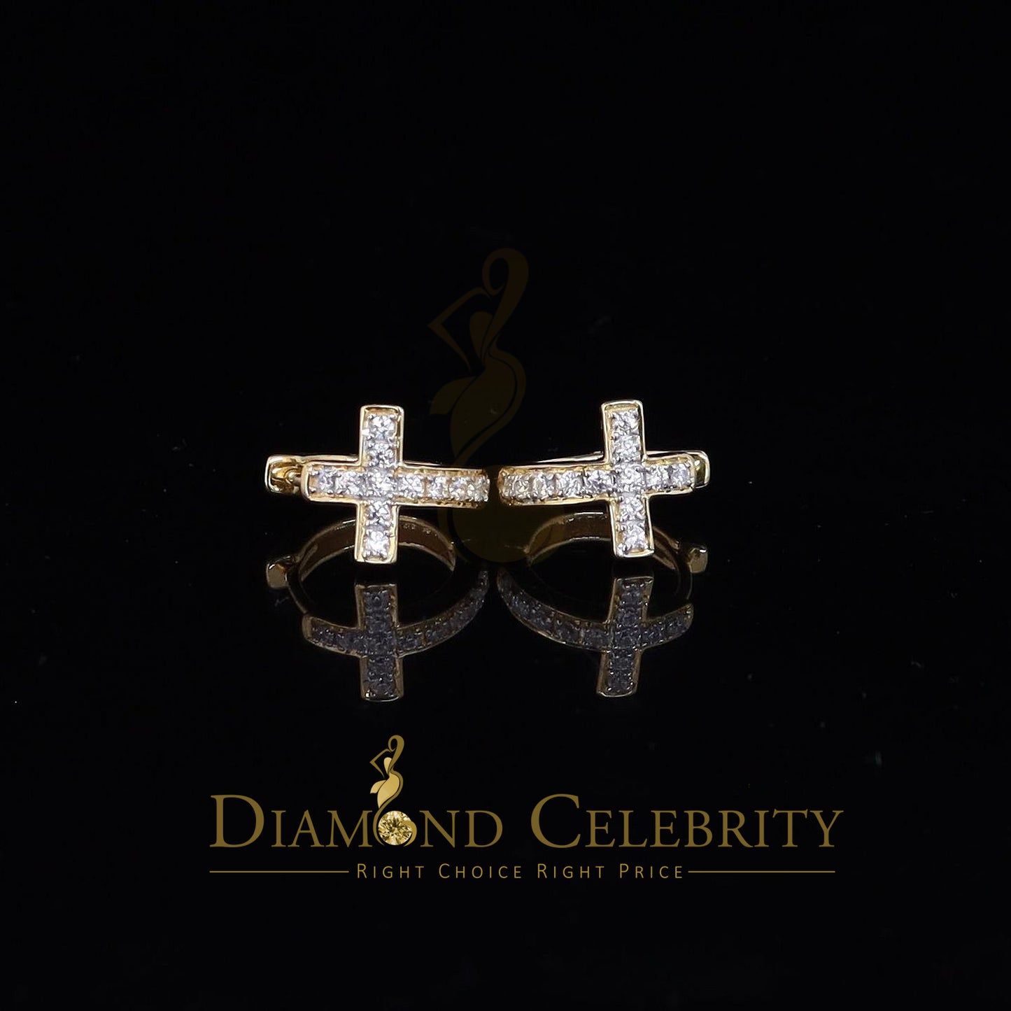 DiamondCelebritees Yellow 925 Sterling Silver 0.72ct Cubic Zirconia Women's & Men's Hoop Earrings