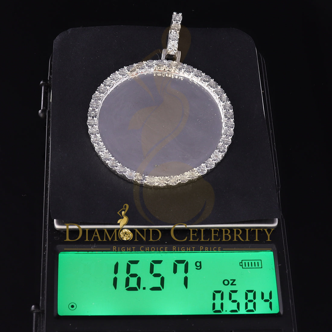 DiamondCelebritees Real 0.25ct Diamond 925 Sterling White Silver 1.75" PICTURE Fashion Pendant