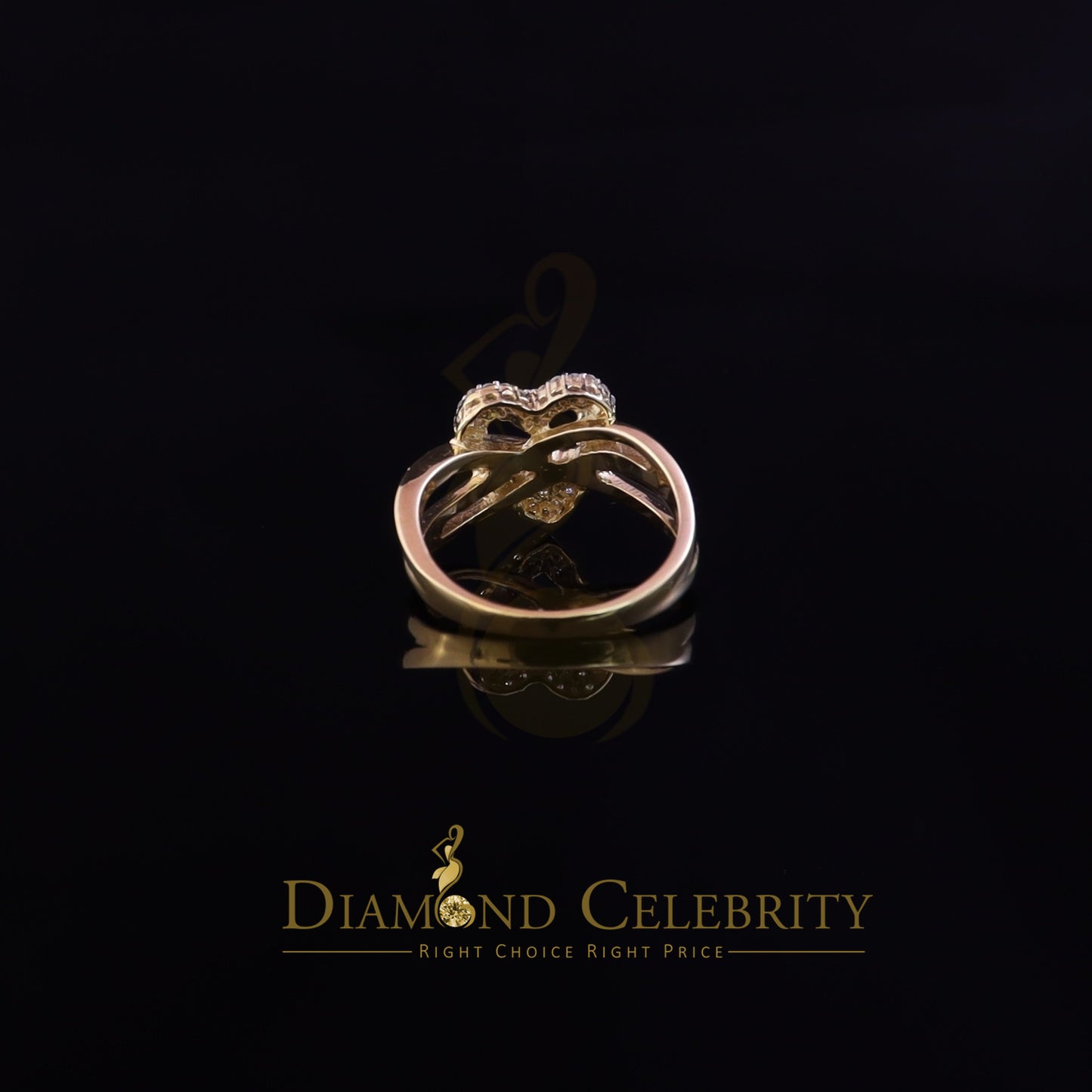 DiamondCelebritees 925 Silver 0.52ct Shiny Cubic Zirconia Yellow Heart Engagement Womens Ring SZ 7