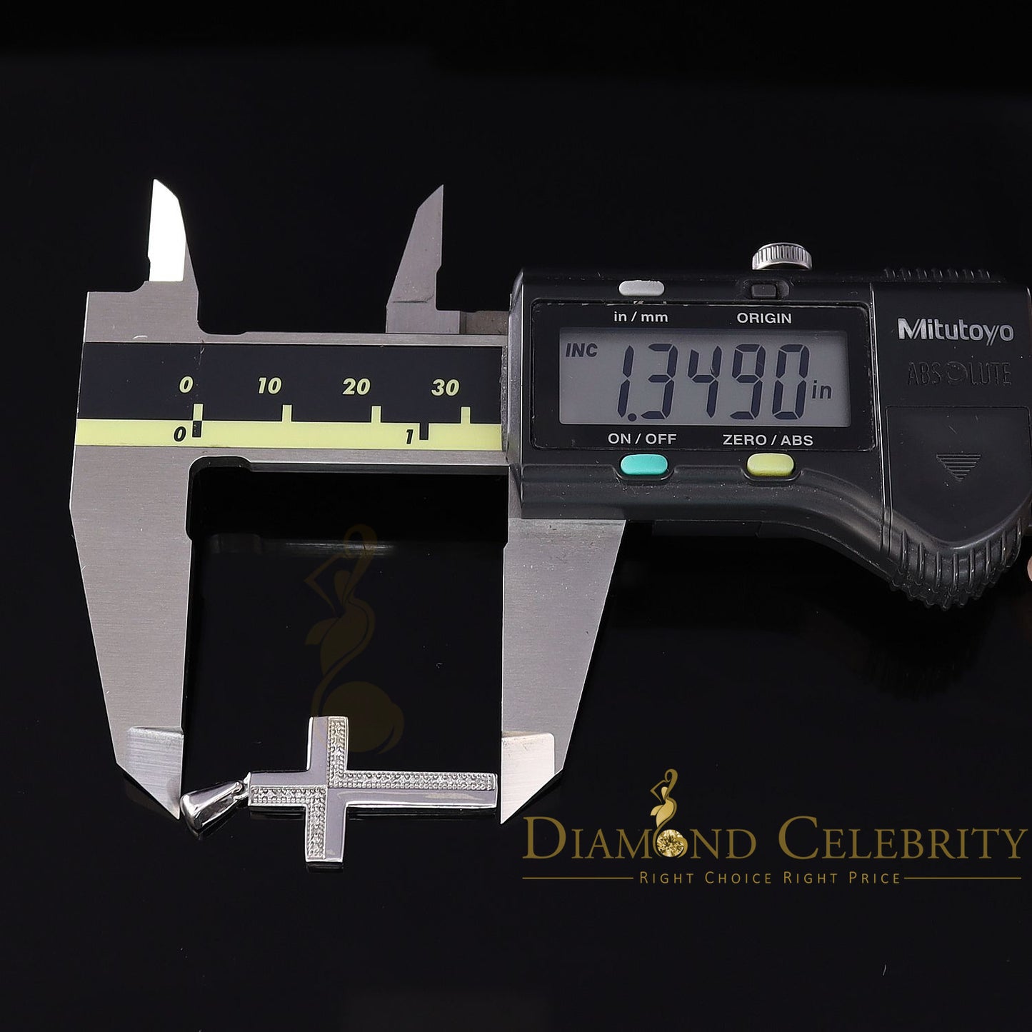 DiamondCelebritees Real 0.10ct Diamond 925 Sterling Silver CROSS White Charm Necklace Pendant