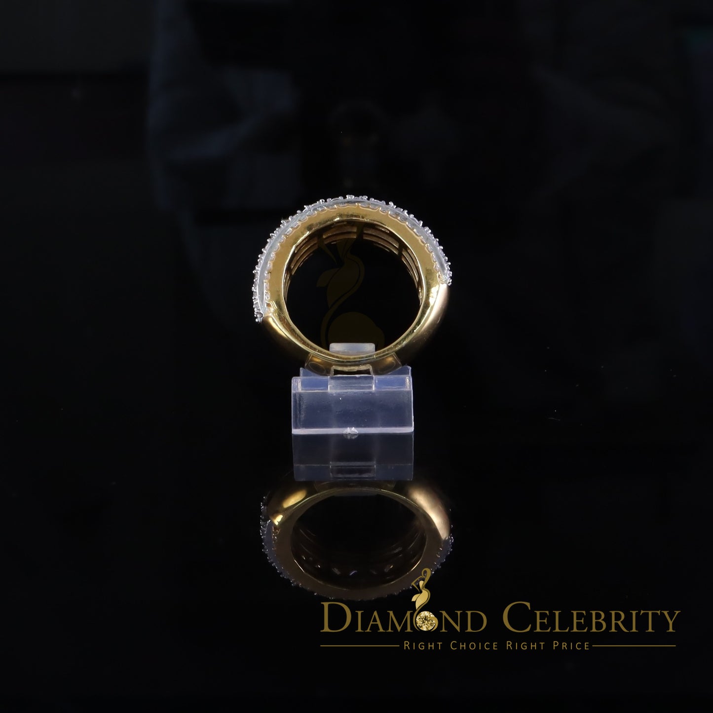 DiamondCelebritees New Baguette Band Ring SZ 8 Women/Men 925 Yellow Silver2.50ct VVS D Moissanite