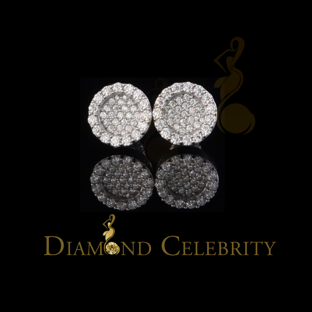 Diamondcelebritees 925 White Silver 0.66ct VVS 'D' Moissanite Round Stud Earring Men's/Womens