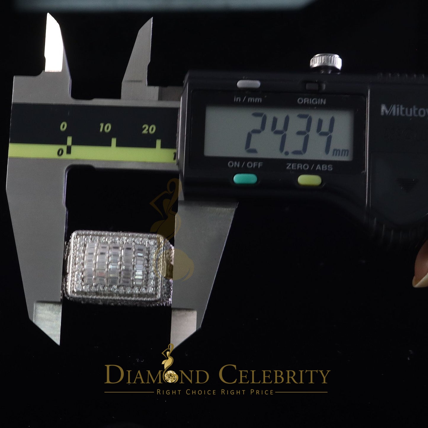 DiamondCelebritees Men's for 925 White Silver 4.50ct VVS 'D' Moissanite Rectangle Rings Size 10