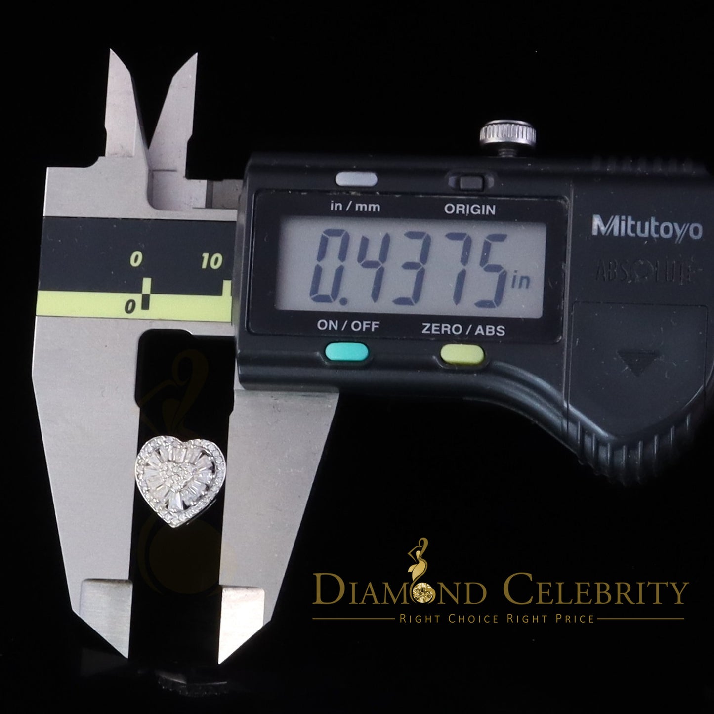 Diamondcelebritees White Heart 925 Silver 1.00ct VVS 'D' Moissanite Stud Earring Men's/Womens