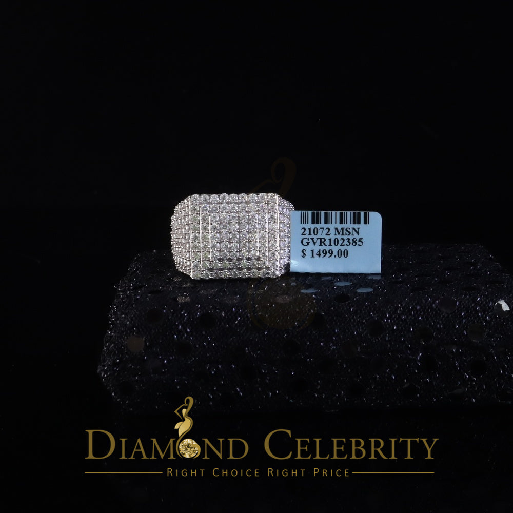 DiamondCelebritees 925 White Sterling Silver 5.00ct VVS 'D' Moissanite Square Rings SZ 10 for Men's
