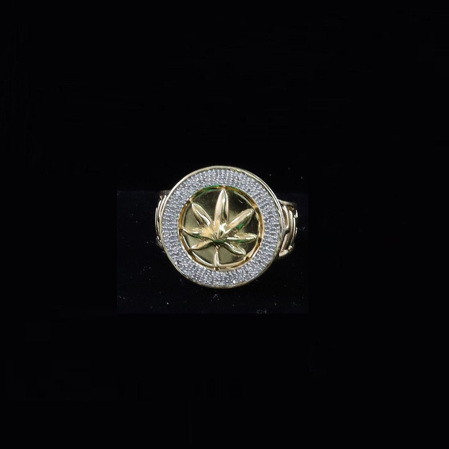 0.40ct Diamond with. Yellow Silver Round Mens's Adjustable Ring From SZ 10 to 12