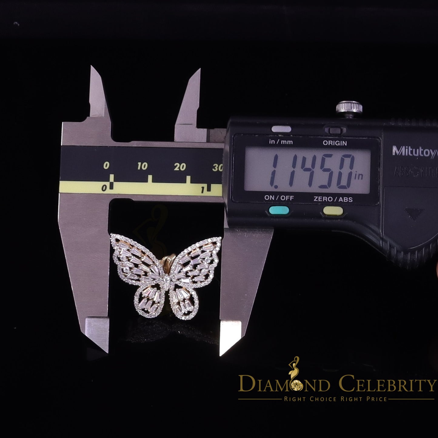 Diamondcelebritees Butterfly Pendant Men's/Womens 925 Silver Yellow 1.75ct VVS 'D' Moissanite