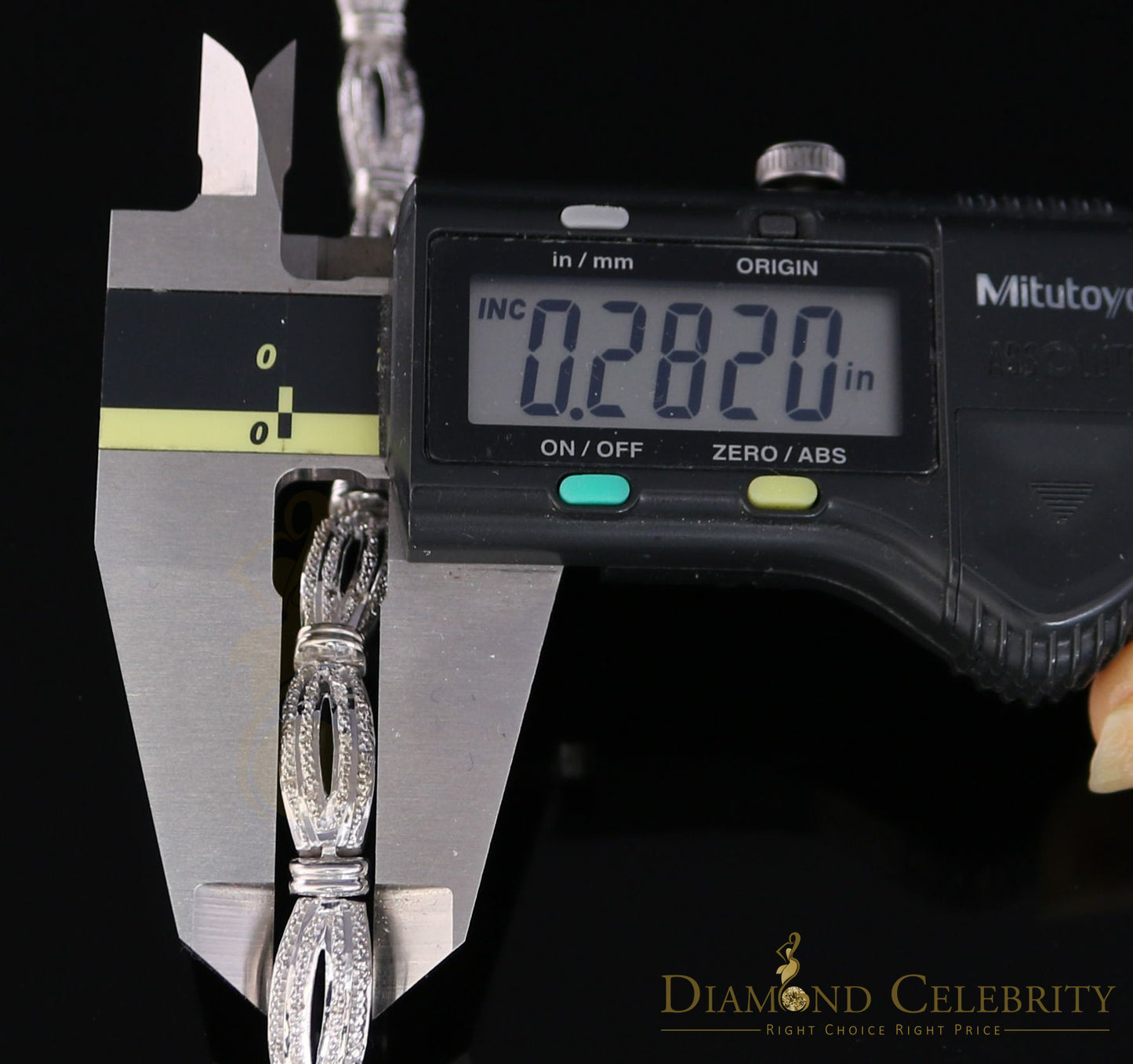 Diamondcelebritees 925 Silver Ladies White 0.20CT Genuine Diamonds Exotic Design Bracelete Size 7''